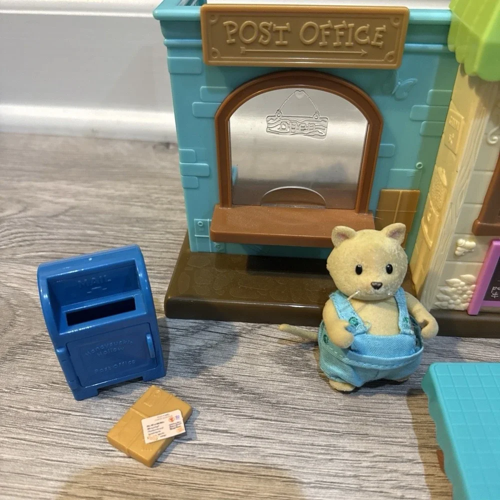 Li'L Woodzeez Post N Pizza Shop Dollhouse Playset